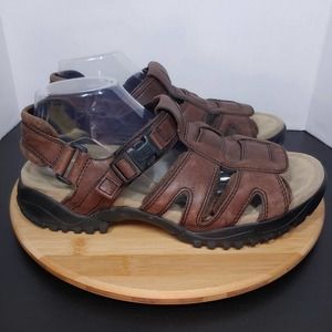 Teva Fisherman Leather Sport Hiking Sandals Mens 10 Brown Adjustable Outdoor